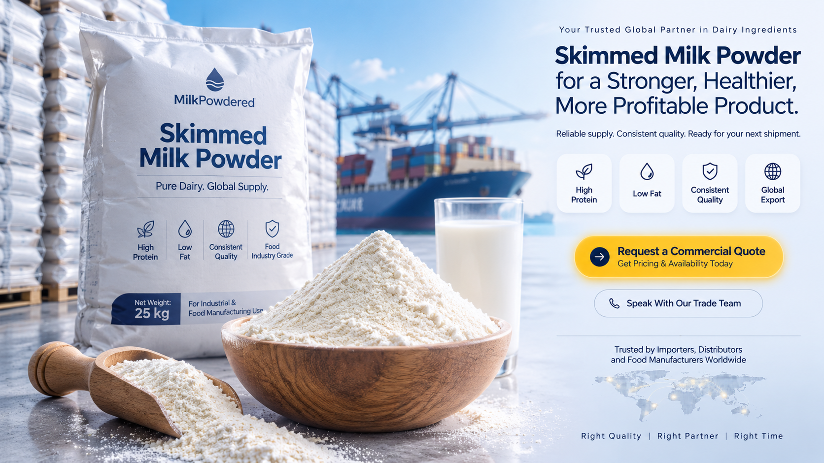 Skimmed Milk Powder Supplier for high-quality industrial milk powder